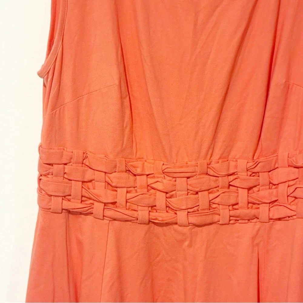 Eshakti Plus Size 2X 20W Peach Cotton Poplin Chelsea‎ Dress
